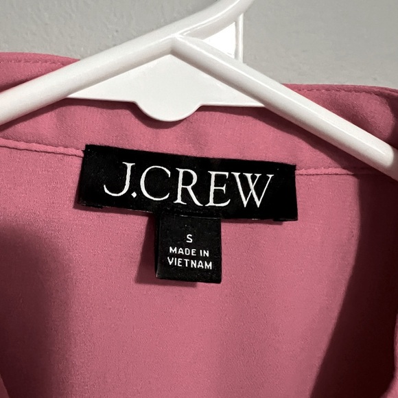 J.Crew Drapey Button-Up Top Flamingo Pink shirt sleeve women’s small. NWOT - Picture 8 of 10